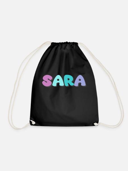 Name - Sara - Turnbeutel - Schwarz