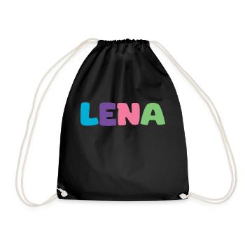 Name - Lena - Drawstring Bag - black - Front
