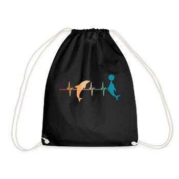 Battement de cœur dauphin - Sac de sport léger - noir - Devant