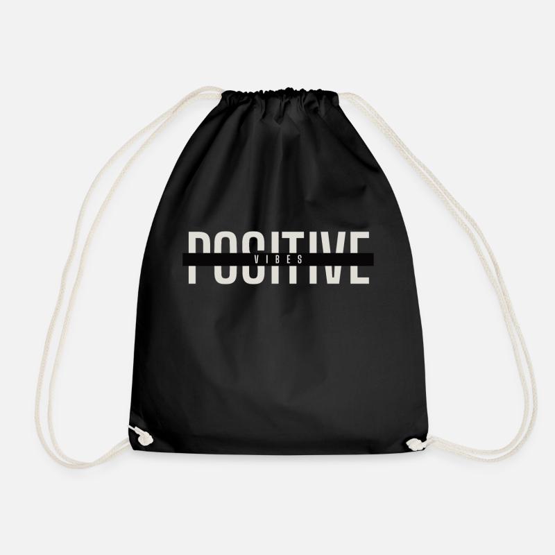Positive Vibes - Drawstring Bag - black