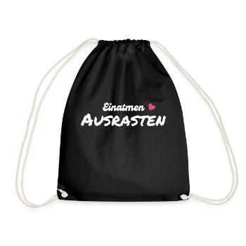Einatmen Ausrasten - Turnbeutel - Schwarz - Vorne