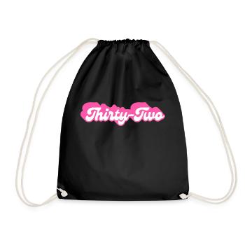 Thirty-Two Birthday - 32nd Birthday Retro Pink - Drawstring Bag - black - Front