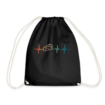Battement de cœur fromage - Sac de sport léger - noir - Devant