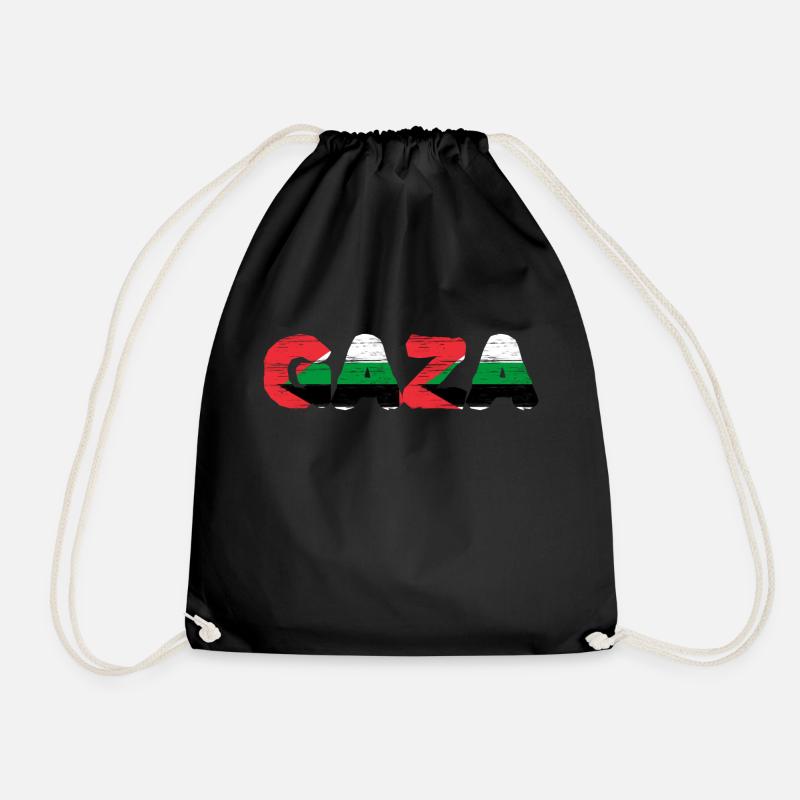 Gaza - Drawstring Bag - black