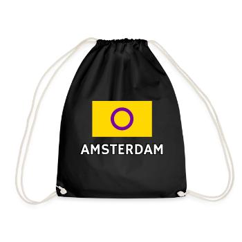 Intersex Pride Flag Amsterdam - Drawstring Bag - black - Front