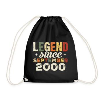 Legendary since September 2000 Birthday September - Drawstring Bag - black - Front