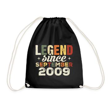 Legendary since September 2009 Birthday September - Drawstring Bag - black - Front