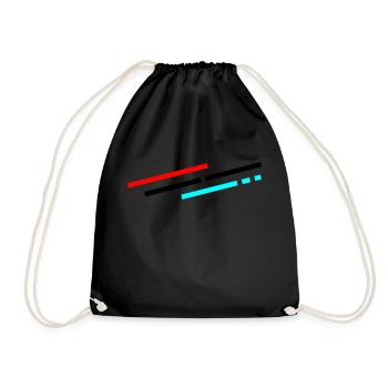 Stripes - Vector 3 Colors - Diagonal - Drawstring Bag - black - Front