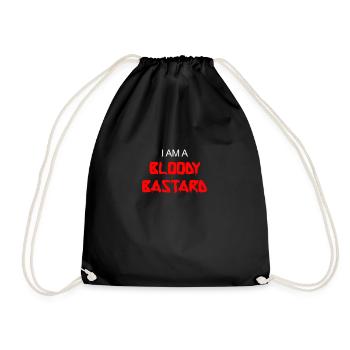 i am a bloody bastard - Drawstring Bag - black - Front