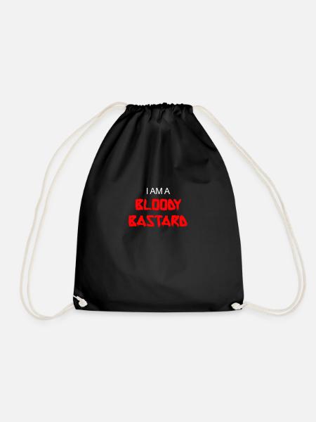 i am a bloody bastard - Drawstring Bag - black