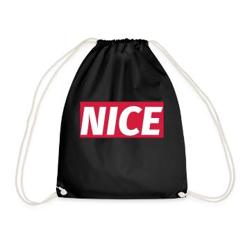 NICE - Drawstring Bag - black - Front