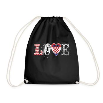 Amour Croatie Blanc - Sac de sport léger - noir - Devant