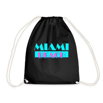 Miami Beach - Turnbeutel - Schwarz - Vorne