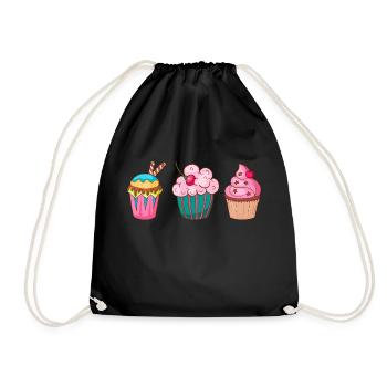 Cupcake Muffin Gâteau à la confiserie - Sac de sport léger - noir - Devant