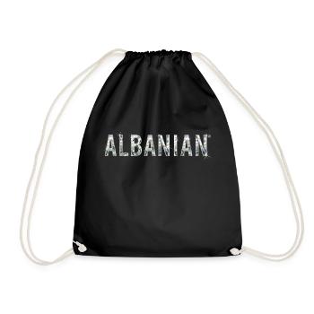 ALBANIAN #02 - Drawstring Bag - black - Front