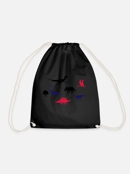 Dinosaurs for children - Drawstring Bag - black
