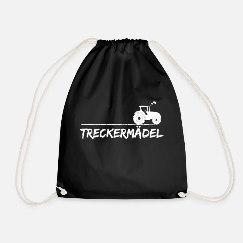 Traktor Bäuerin Treckermädel Frau Spruch Geschenk - Turnbeutel - Schwarz