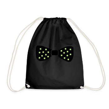 bow_tie - Drawstring Bag - black - Front