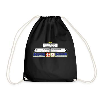 Col du Galibier Cycling Inspired Design - Drawstring Bag - black - Front