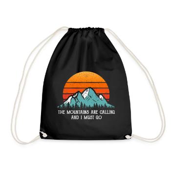 Camping Berge Retro Vintage Spruch Geschenk Shirt - Turnbeutel - Schwarz - Vorne