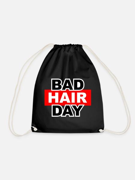Bad hair day - Drawstring Bag - black