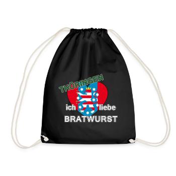 Thüringen - ich liebe Bratwurst - Turnbeutel - Schwarz - Vorne