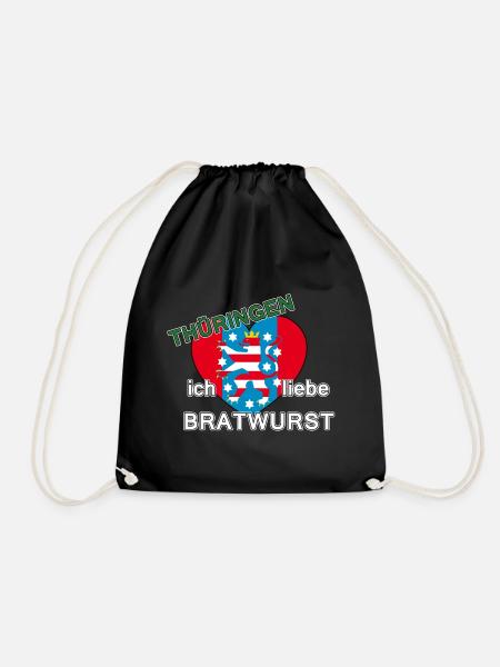 Thüringen - ich liebe Bratwurst - Turnbeutel - Schwarz