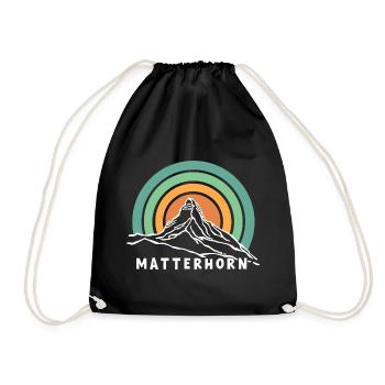 Cervin, Zermatt, Valais, Suisse, Randonnée pédestre, Souvenir - Sac de sport léger - noir - Devant