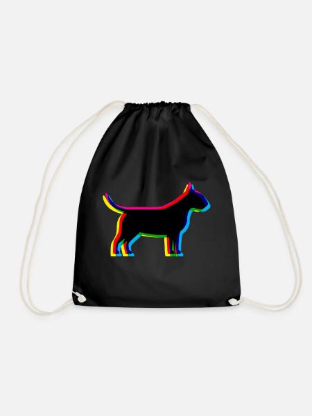 CMYK Bull Terrier - Drawstring Bag - black