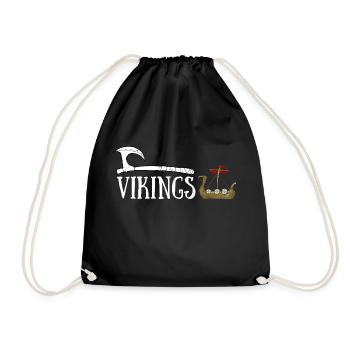 VIKINGS NAVIRE HACHE ET CONQUETE - Sac de sport léger - noir - Devant