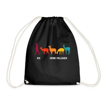 Ich meine Follower Llama Alpacas Lamas - Turnbeutel - Schwarz - Vorne