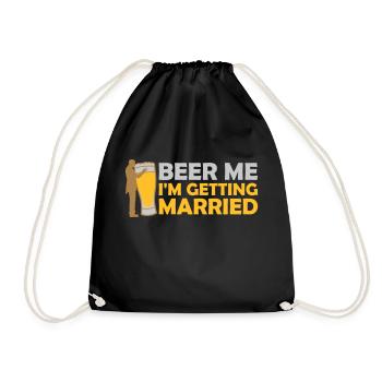 Beer Me Getting Married - Drawstring Bag - black - Front