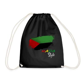 Mada Style Lion Power Flag Martinique - Drawstring Bag - black - Front