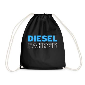 Diesel Fahrer - Turnbeutel - Schwarz - Vorne