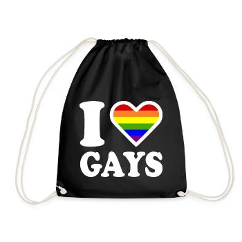 I love gays - Drawstring Bag - black - Front