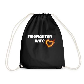 Firefighter wife Shirt - Turnbeutel - Schwarz - Vorne