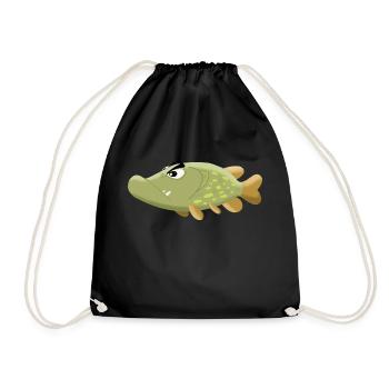 Big pike! - Drawstring Bag - black - Front