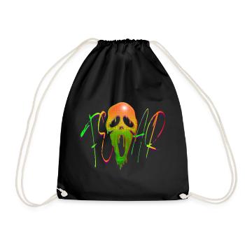 Scary Halloween Mask - 1 - Drawstring Bag - black - Front