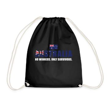 No Winners Only Survivors Australia Rugby - Drawstring Bag - black - Front