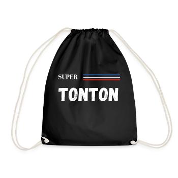 super tonton - t-shirt assorti - Sac de sport léger - noir - Devant