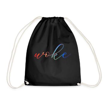 Autodérision : WOKE - Sac de sport léger - noir - Devant