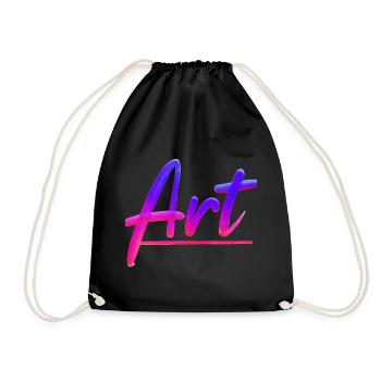 Lettrage ART dans le ciel magenta - Sac de sport léger - noir - Devant