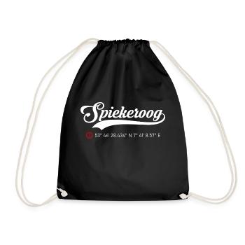 Spiekeroog Koordinaten - Turnbeutel - Schwarz - Vorne
