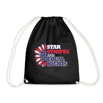 Rayures étoilées et égalité - Sac de sport léger - noir - Devant