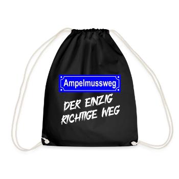 Ampelmussweg - Turnbeutel - Schwarz - Vorne