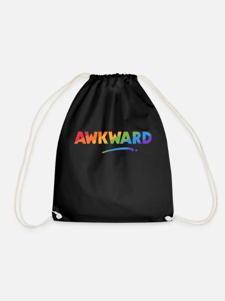 Awkward - Drawstring Bag - black