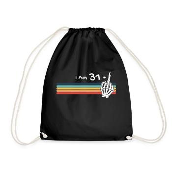 I'm not 32, I am 31 plus Middle Finger Skull - Drawstring Bag - black - Front