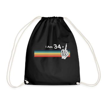 Je n'ai pas 35 ans, j'ai 34 ans, plus le doigt du milieu - Sac de sport léger - noir - Devant