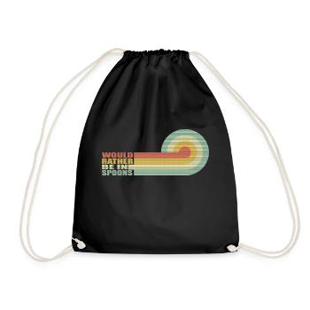 Wetherspoons Design: Would Rather Be In Spoons - Drawstring Bag - black - Front
