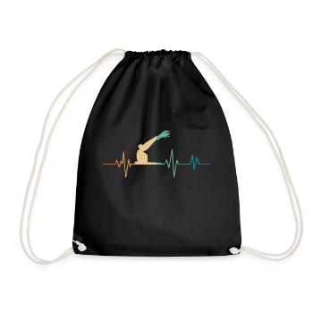 Retro Heartbeat Roboterarm - Turnbeutel - Schwarz - Vorne